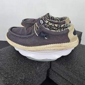 Hey Dude Men's Wally Canvas Stretch Navy Loafers Shoes Size 11 SKU 40022-410